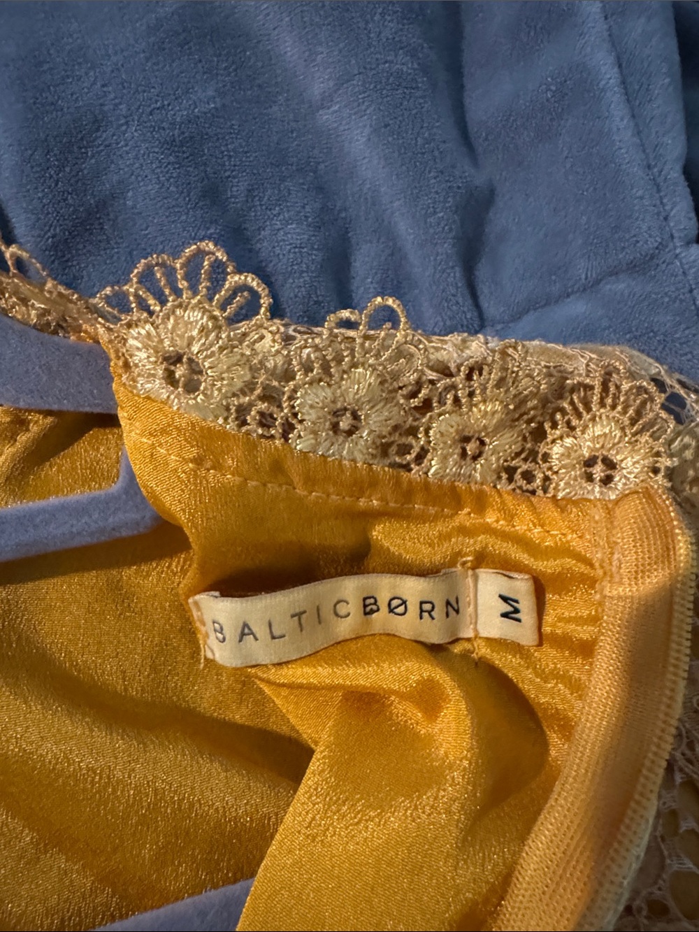 Baltic Born Mustard Yellow Lace Midi Dress - Picture 4 of 4